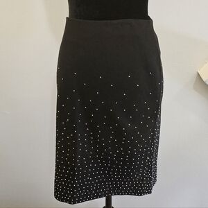White House Black Market/WHBM Black Pencil Skirt with Studded Accents NWT